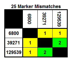 25 Marker Mismatches